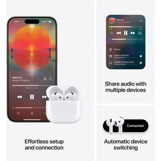 Bluetooth-гарнiтура Apple AirPods 4 with Active Noise Cancellation White (MXP93ZE/A)