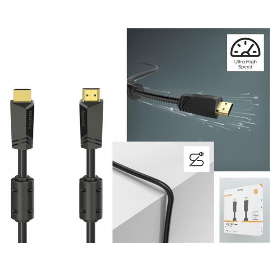 Кабель Hama Hama HDMI - HDMI (M/M), Ethernet Gold, 4K, 10 м, Black (205009)