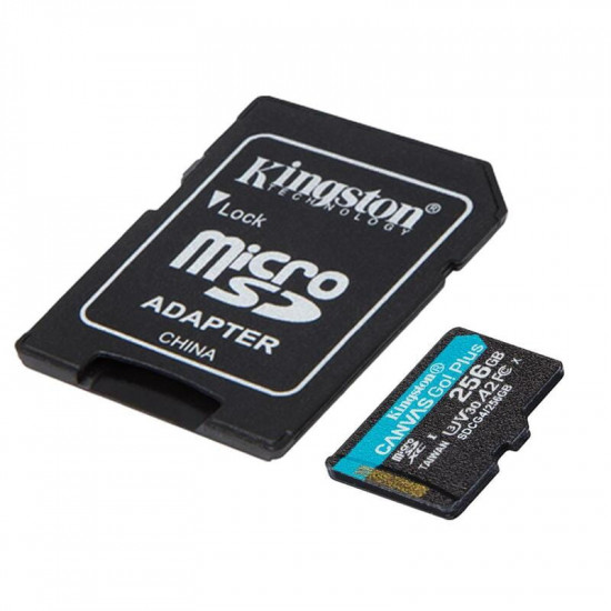Карта пам`яті MicroSDXC   256GB UHS-I/U3 Class 10 Kingston Canvas Go! Plus R200/W160MB/s + SD-адаптер (SDCG4/256GB)