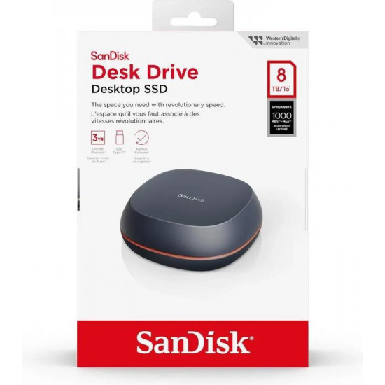 Накопичувач зовнiшнiй SSD 4TB SanDisk Desk Drive (SDSSDT40-4T00-EM25)