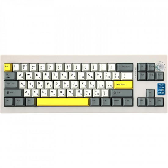Клавіатура бездротова Epomaker Shadow-X 70% Mulan Switch Hot-Swap (2.4G/BT/USB) LCD Screen RGB UA White (SHX-W-M)