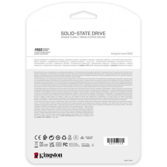 Накопичувач SSD 2TB Kingston KC3000 M.2 2280 PCIe 4.0 x4 NVMe 3D TLC (SKC3000D/2048G)