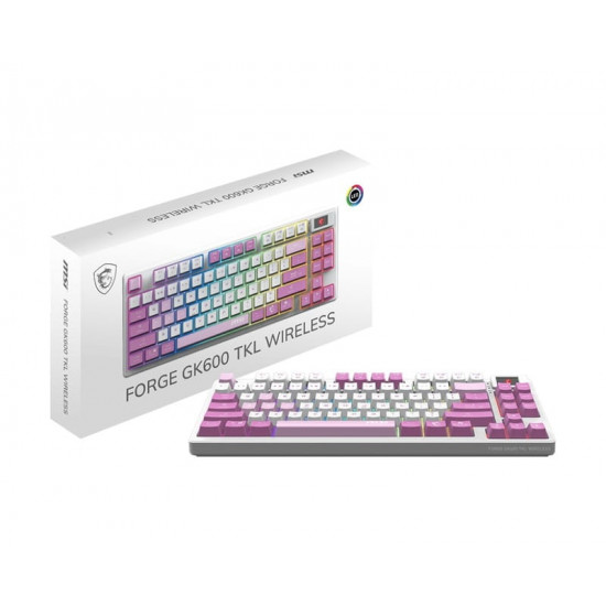 Клавіатура бездротова MSI Forge GK600 TKL Wireless Violet