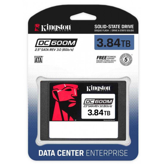 Накопичувач SSD  3.84TB Kingston SSD DC600M 2.5" SATAIII 3D TLC (SEDC600M/3840G)