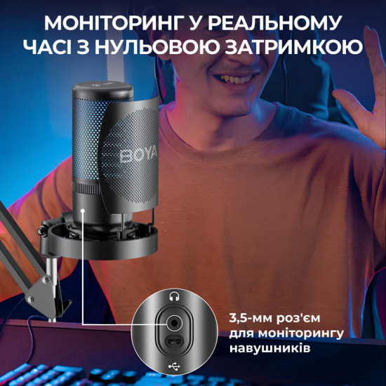 Мікрофон BOYA K3-02 RGB Black