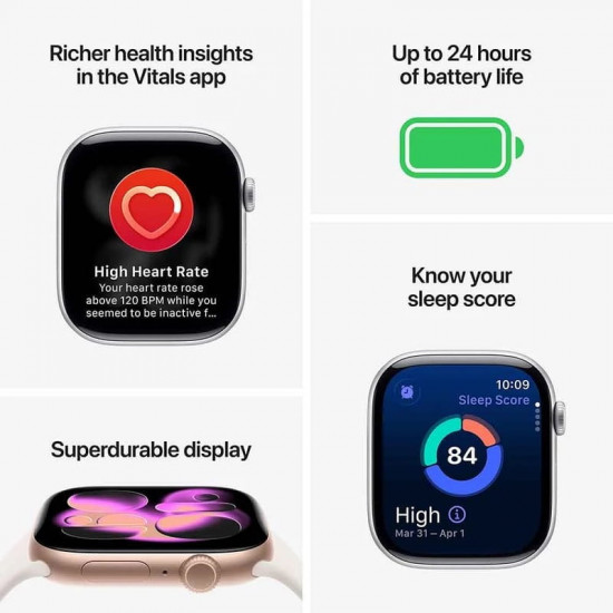 Смарт-годинник Apple Watch Series 11 GPS + Cellular 42mm Natural Titanium Case with Natural Milanese Loop (MF8P4RK/A)