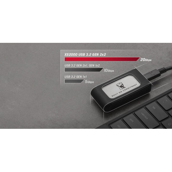 Накопичувач зовнішній SSD Portable 2ТB Kingston XS2000 BoC Silver (SXS2000/2000GA)