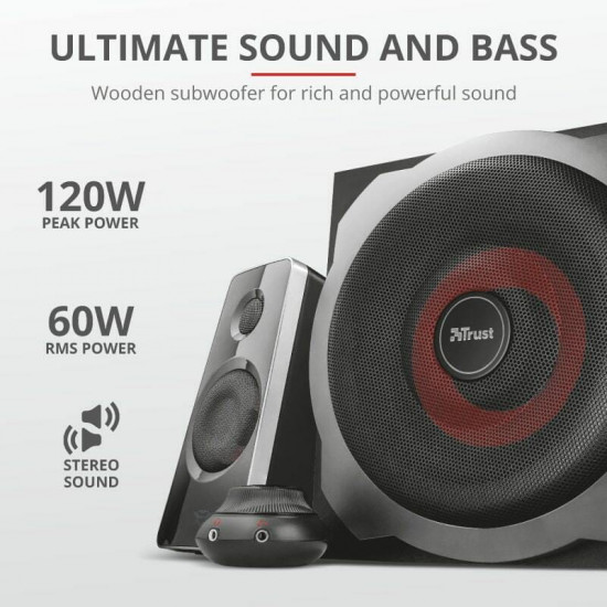 Акустична система Trust GXT 38 2.1 Ultimate Bass Speaker Set Black (19023)