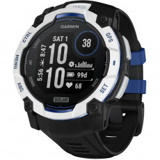 Смарт-годинник Garmin Instinct 3 50mm Solar Whitestone with Black/Bolt Blue Silicone Band (010-02935-03)