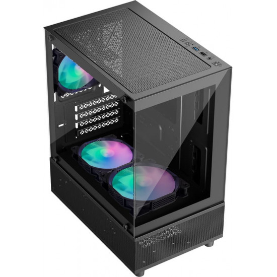 Корпус 1stPlayer Mi2-A-BK-2F7R-1F7 Black без БЖ