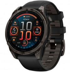 Смарт-годинник Garmin Fenix 8 47mm AMOLED Sapphire Carbon Gray Titanium with Pebble Gray Silicone Band (010-02904-21)