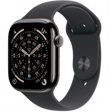Смарт-годинник Apple Watch Series 11 GPS + Cellular 46mm Slate Titanium Case with Black Sport Band - M/L (MFD24RK/A)