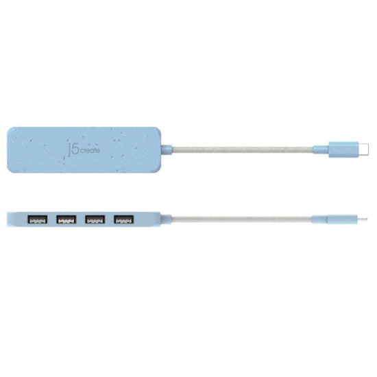 USB-хаб J5create 4 USB-A Cyan (JCH341EC-N)