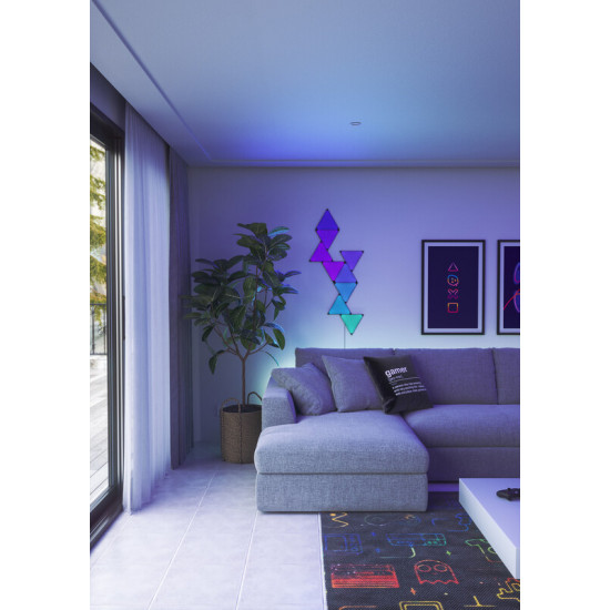 Розумна система освітлення Nanoleaf Shapes Ultra Black Triangles Starter Kit, Apple HomeKit, 9 шт. (NL47-0102TW-9PK)