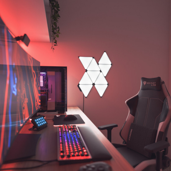 Розумна система освітлення Nanoleaf Shapes Ultra Black Triangles Starter Kit, Apple HomeKit, 9 шт. (NL47-0102TW-9PK)