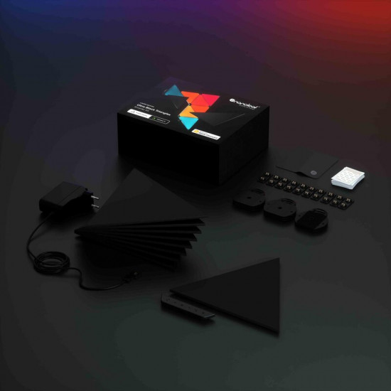 Розумна система освітлення Nanoleaf Shapes Ultra Black Triangles Starter Kit, Apple HomeKit, 9 шт. (NL47-0102TW-9PK)