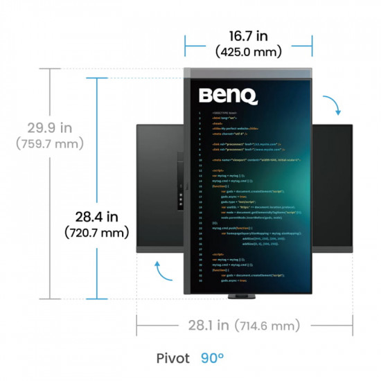 Монітор BenQ 31.5" RD320UA (9H.LMTLA.TBE) IPS Metallic Grey