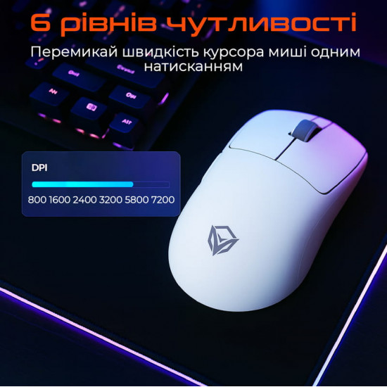 Миша бездротова Meetion GW40 Pro White (MT-GW40_PRO-B)