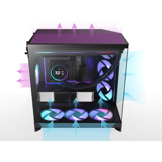 Корпус NZXT H9 Flow RGB+ Black (CM-H92FB-P1)
