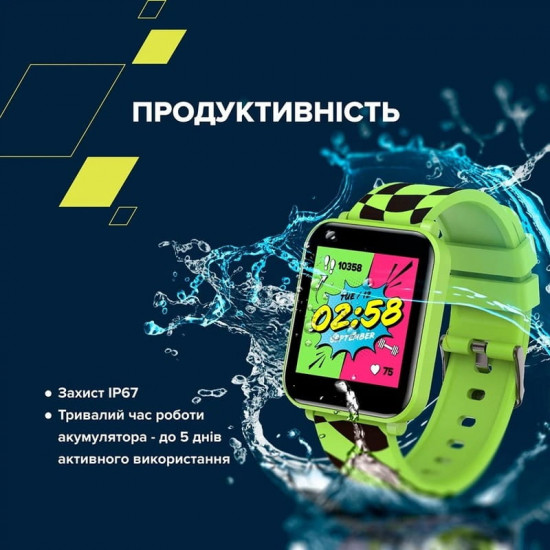 Дитячий смарт-годинник Canyon Joyce KW-43 Dual BT Music Green (CNE-KW43YB)