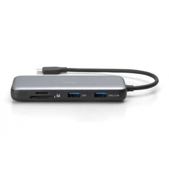 Док-станція Digitus USB-C PD 100W/USB3.2х2/USB-C/RJ45/SD/MicroSD/HDMI (DA-70914)