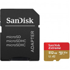Карта пам`ятi MicroSDXC512GB C10 UHS-I SanDisk Extreme V30 U3 R190/W130MB/s + SD (SDSQXAV-512G-GN6MA)
