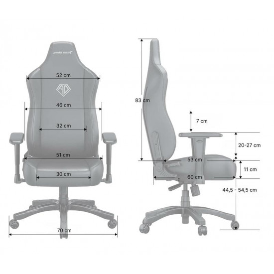 Крісло для геймерів Anda Seat Novis Size L Gray Fabric (AD23-L-01-G-F)
