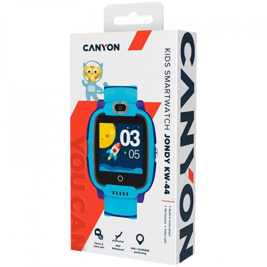 Дитячий смарт-годинник Canyon Jondy KW-44 4G Camera GPS Music Blue (CNE-KW44BL)