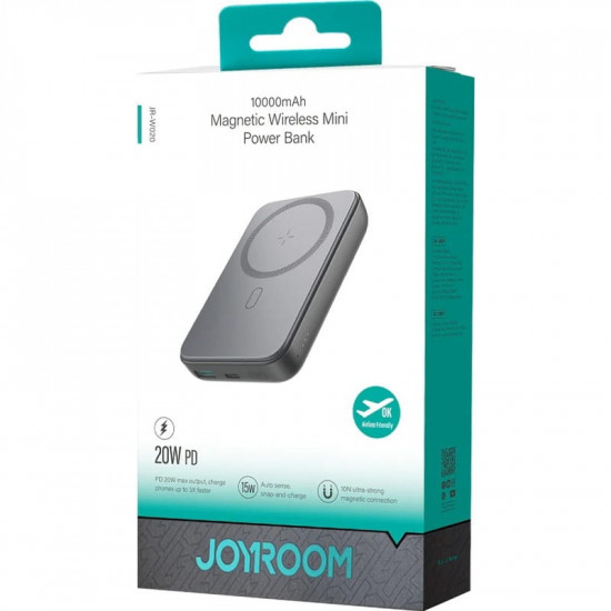 Універсальна мобільна батарея Joyroom Magnetic Wireless JR-W020 10000mAh 20W Black (6941237118455)