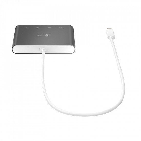 Адаптер J5create USB-A - 4 HDMI (M/F), Silver (JCA366-N)