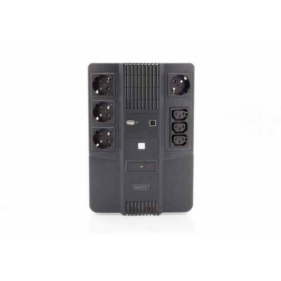 Джерело безперебійного живлення Digitus Line Interactive 600VA, USB, 4хSchuko, 3хС13, LED (DN-170110)
