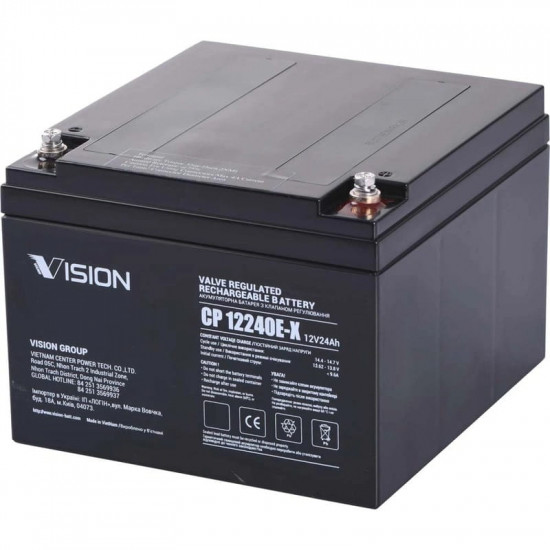 Акумуляторна батарея Vision 12V 24AH (CP12240E-X) AGM