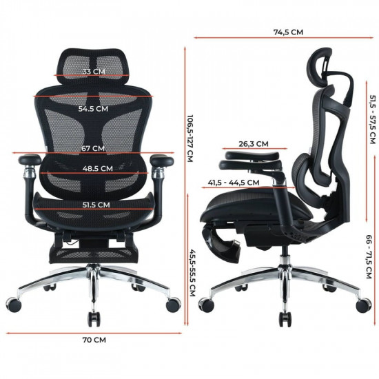 Крісло офісне Sihoo Doro C300 Pro Mesh Black with footrest (Doro-C300-Pro-M101-JT)