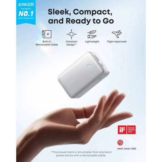 Універсальна мобільна батарея Anker Nano 10000mAh 45W White (A1638H21)
