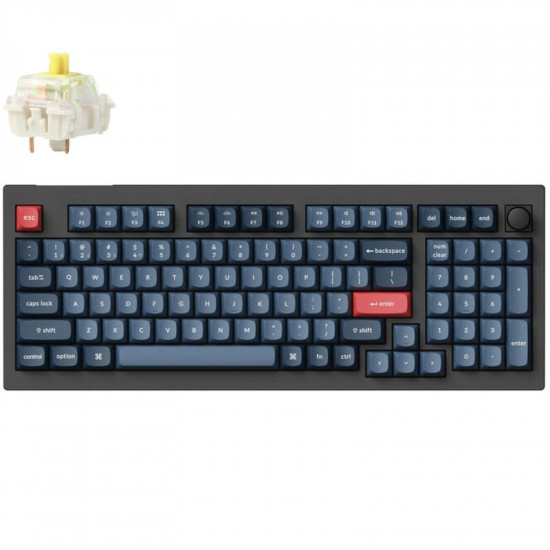 Клавіатура бездротова Keychron V5 Max, Gateron Jupiter Banana, Hot-Swap, RGB UA Black (V5M-D4-UA)