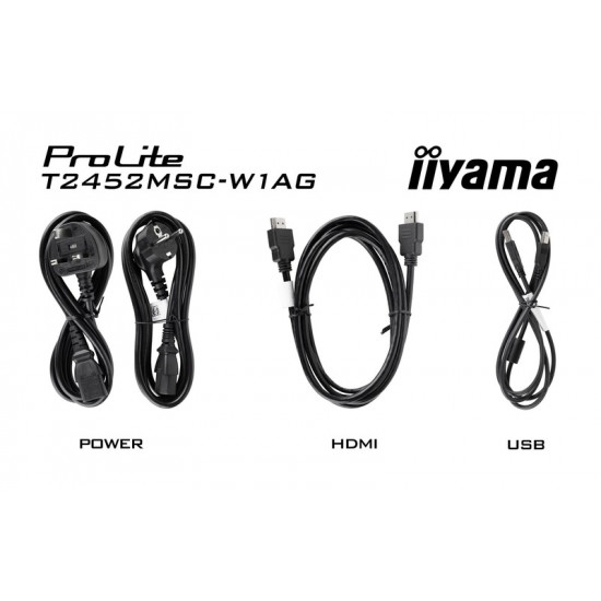 Монiтор Iiyama 24" ProLite T2452MSC-W1AG IPS White 100Hz