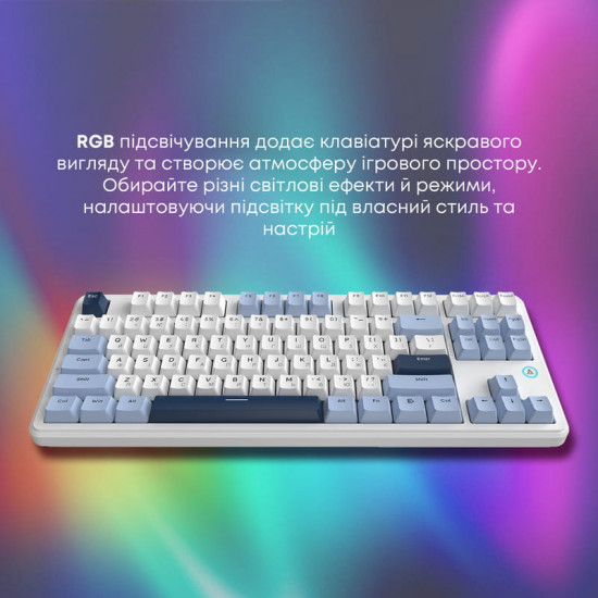 Клавіатура Ajazz AK870 V2 Flying Fish Switch White USB-C (AK870-V2-FF-BWB)