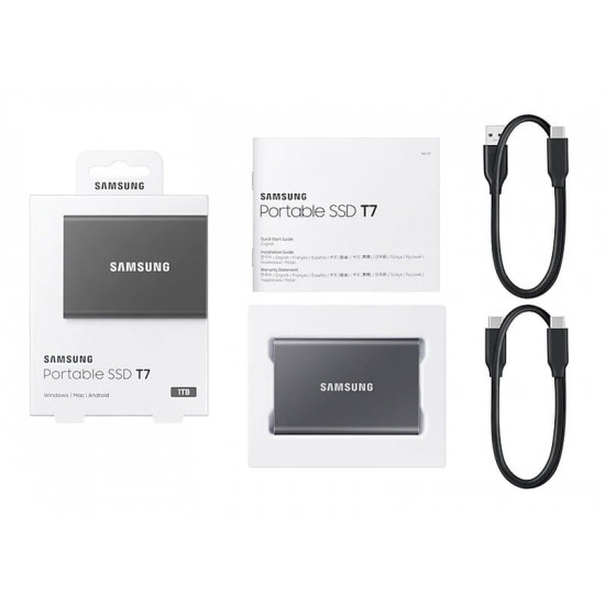 Накопичувач зовнішній SSD 1TB Samsung T7 Titan Gray (MU-PC1T0T/WW)