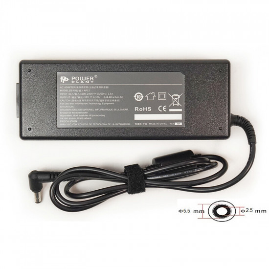 Блок живлення PowerPlant для ноутбука Asus 220V, 19V 120W 6.32A, 5.5х2.5мм (AS120F5525)