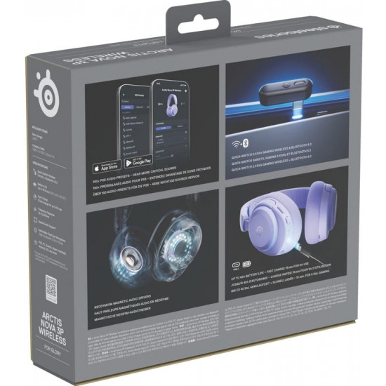 Bluetooth-гарнітура SteelSeries Arctis Nova 3P Wireless Multi Platform Lavender (61692)