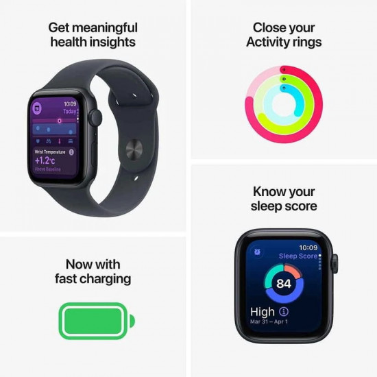 Смарт-годинник Apple Watch SE 3 GPS 44mm Midnight Aluminium Case with Midnight Sport Band - M/L (MEHQ4RK/A)