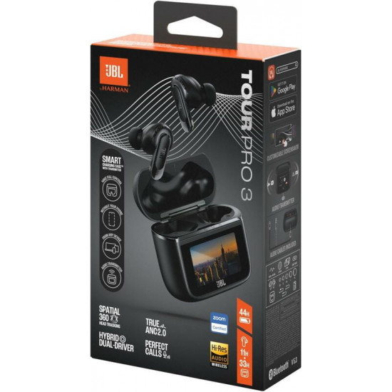 Bluetooth-гарнітура JBL Tour Pro 3 Black (JBLTOURPRO3BLK)