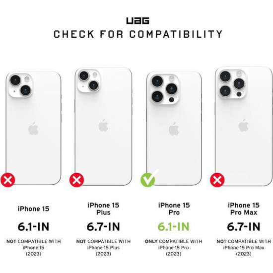 Чохол-накладка Urban Armor Gear Monarch Pro Magsafe для Apple iPhone 15 Pro Kevlar Black (114221113940)