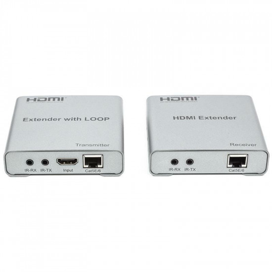 Подовжувач HDMI сигналу PowerPlant HDMI 1080P/60hz, до 200м, через CAT5E/6 (HDES200-KVM) (CA912964)