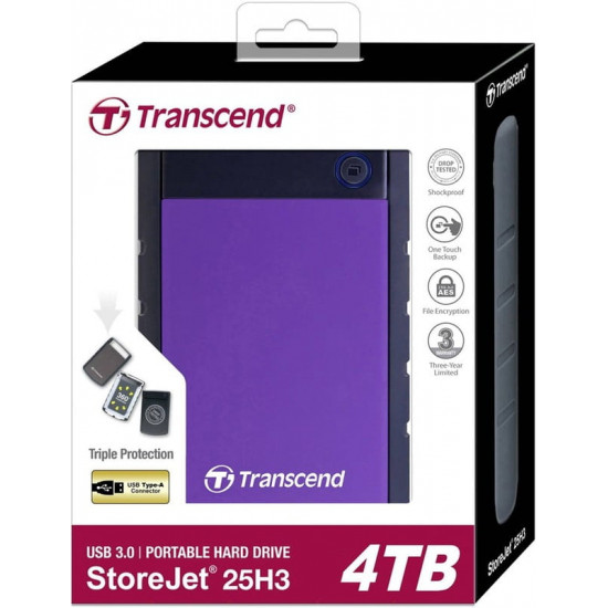 Накопичувач зовнiшнiй 2.5" USB 4.0TB Transcend StoreJet 25H3 (TS4TSJ25H3P)