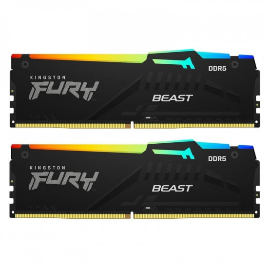 Модуль пам`яті DDR5 2x32GB/6000 Kingston Fury Beast RGB Black (KF560C36BBE2AK2-64)