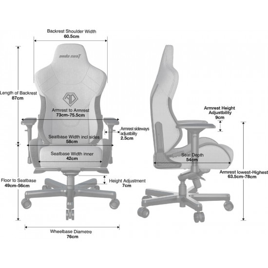 Крісло для геймерів Anda Seat T-Pro 2 Size XL Blue/Black (AD12XLLA-01-SB-F)