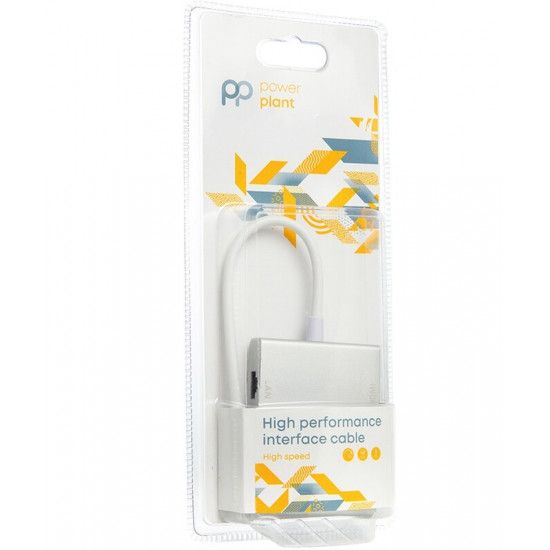 Адаптер PowerPlant (CA912087) USB3.0-DVI/HDMI/Gigabit Ethernet White
