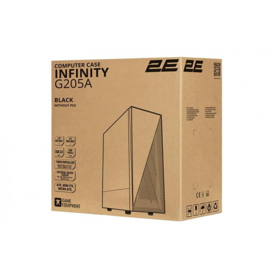 Корпус 2E Gaming Infinity Black (2E-G205A) без БЖ