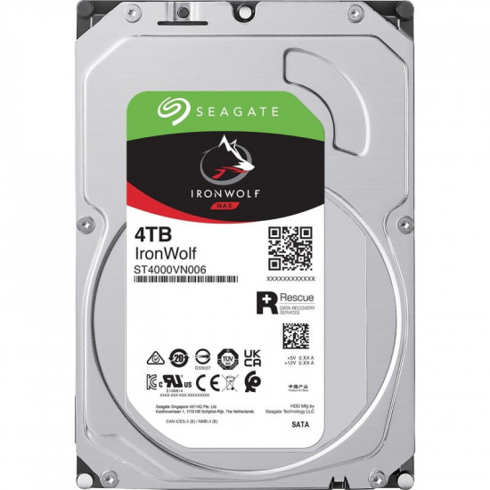 Накопичувач HDD SATA 4.0TB Seagate IronWolf NAS 5400rpm 256MB (ST4000VN006)